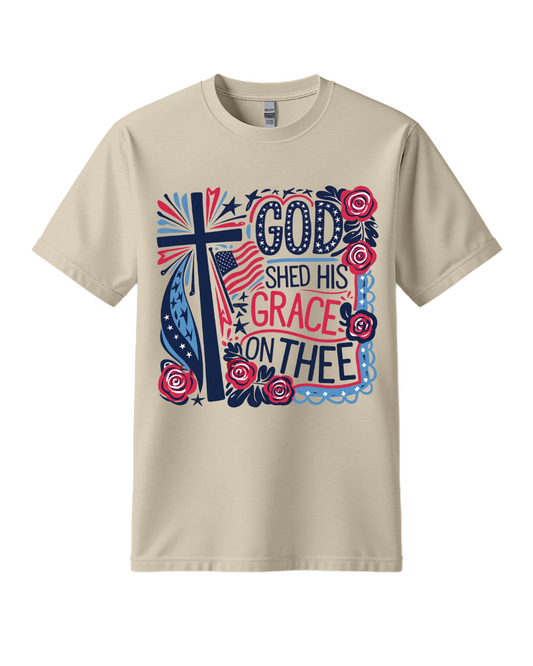 God Shed His Grace on Thee Tee- Oatmeal