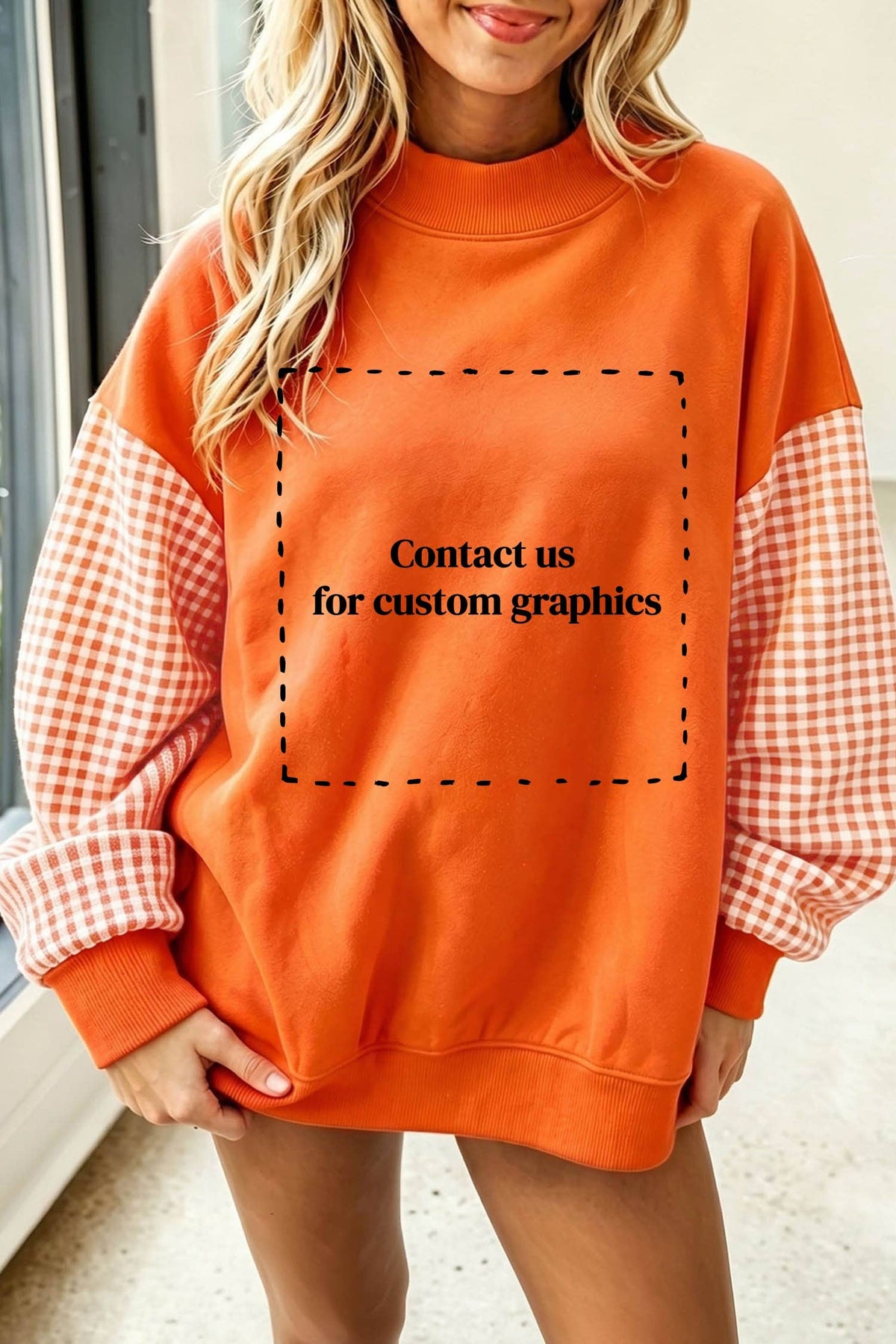 66 Plus Size Plaid/ Camo/ Dot Mock Neck Sweatshirt (S-4X): Brown / XL