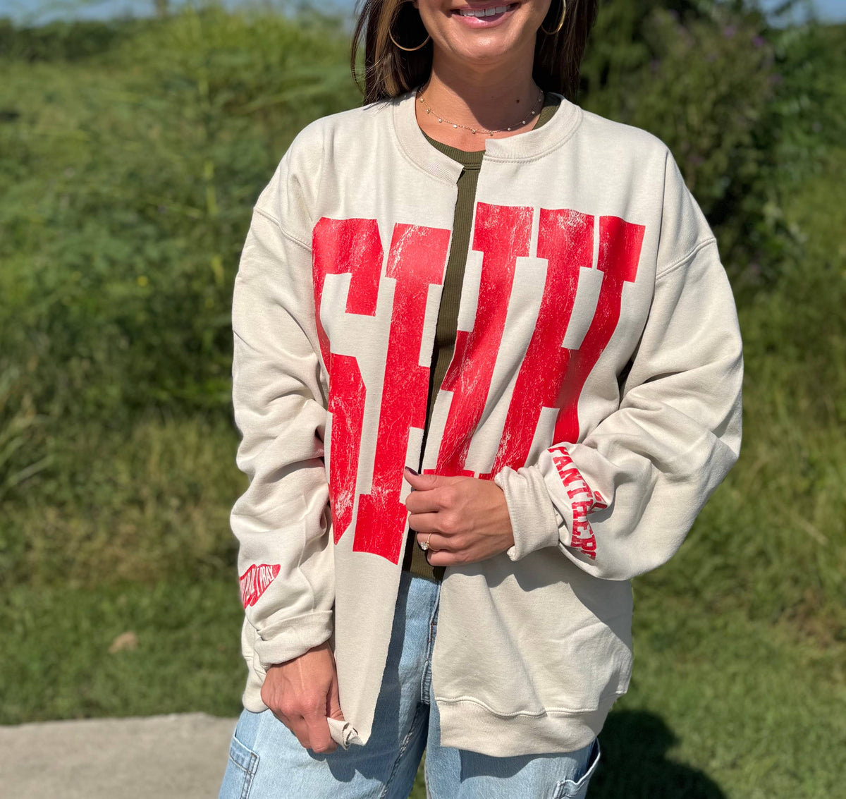 Custom #1 Fan™ | Gameday Cardigan | Football Mom Sweatshirt: XL