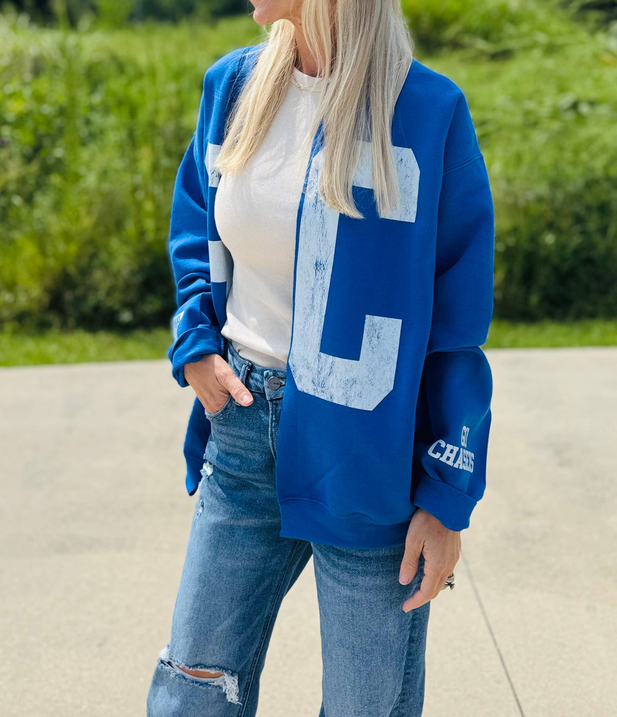 Custom #1 Fan™ | Gameday Cardigan | Football Mom Sweatshirt: XL