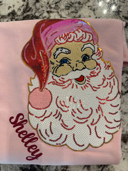 Sequin large Santa with name